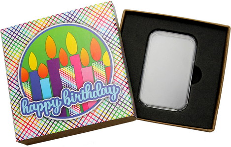 SilverTowne Natural Kraft Paper Gift Box with Happy Birthday Balloons Box Sleeve